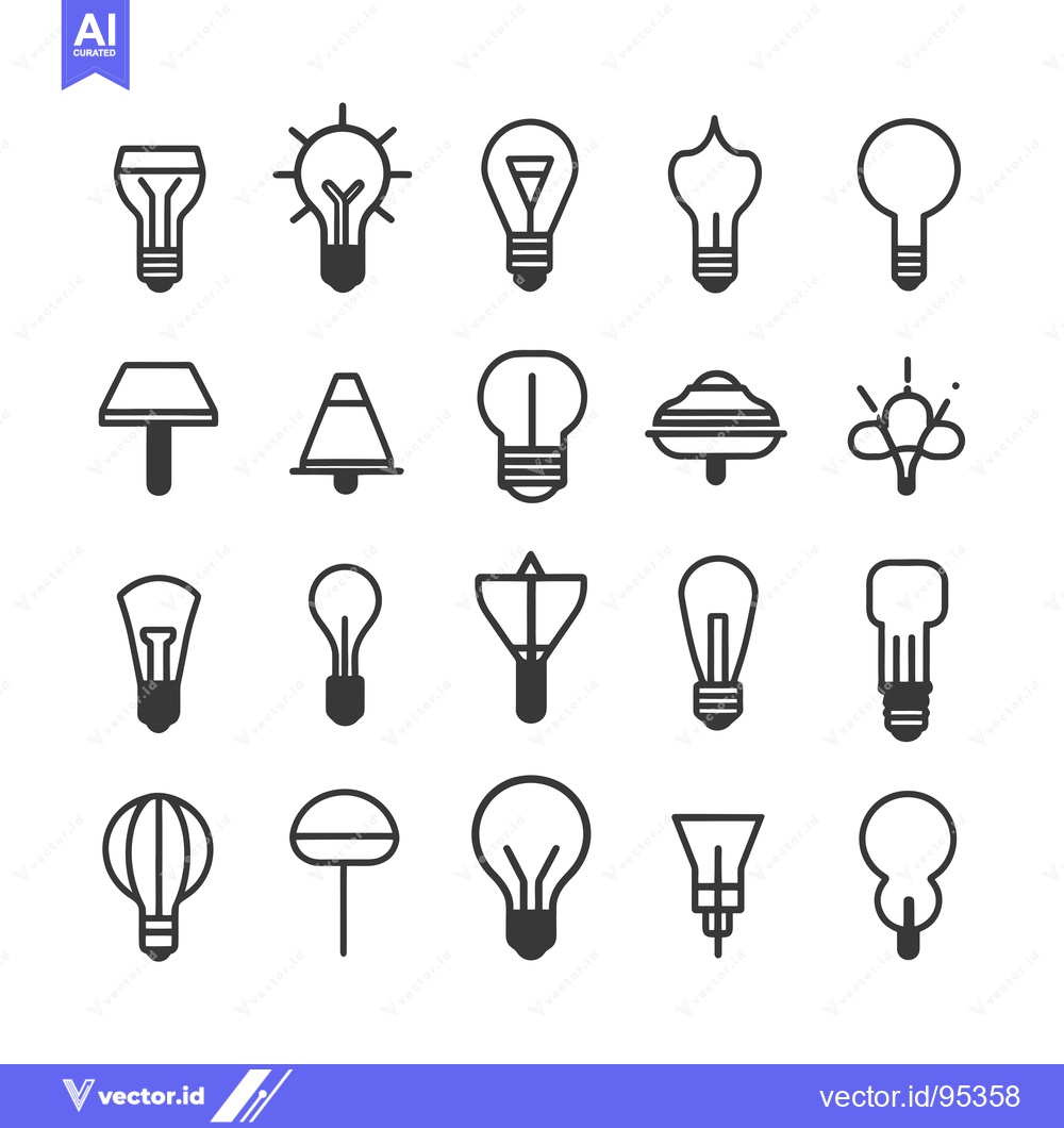 Premium Vector dari Set of Light Bulb Icons
