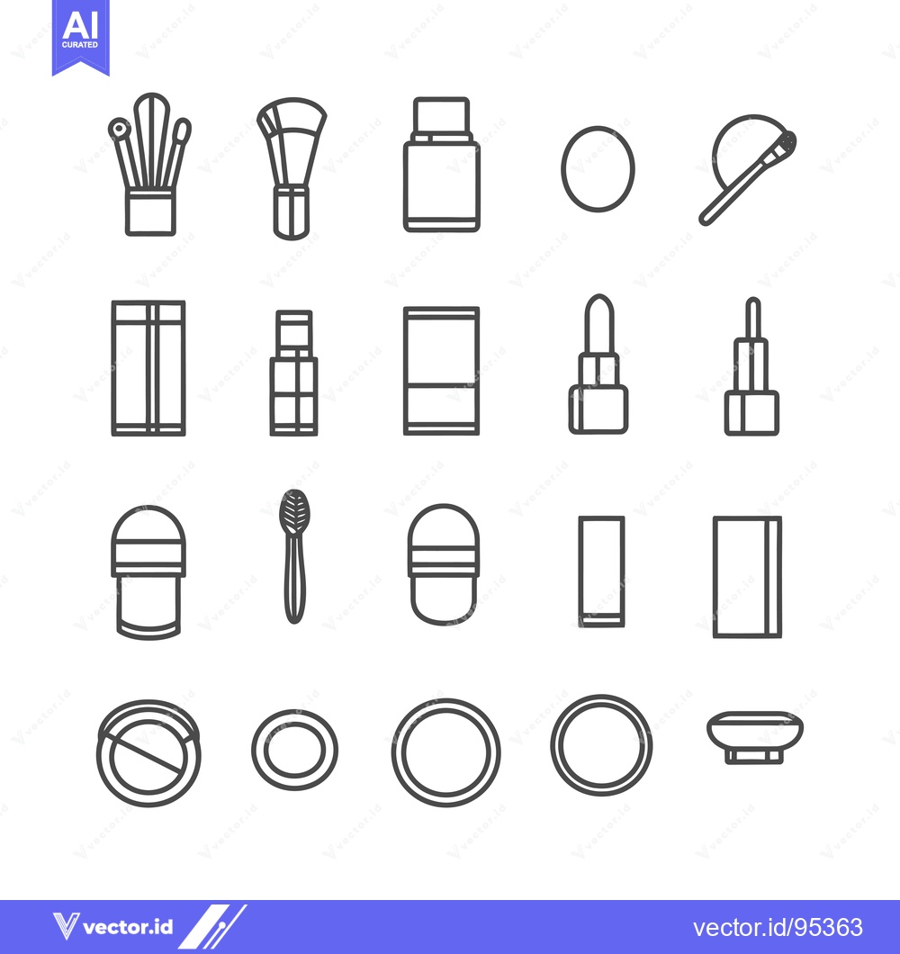 Premium Vector dari Set of Linear Icons Representing Makeup and Beauty Products