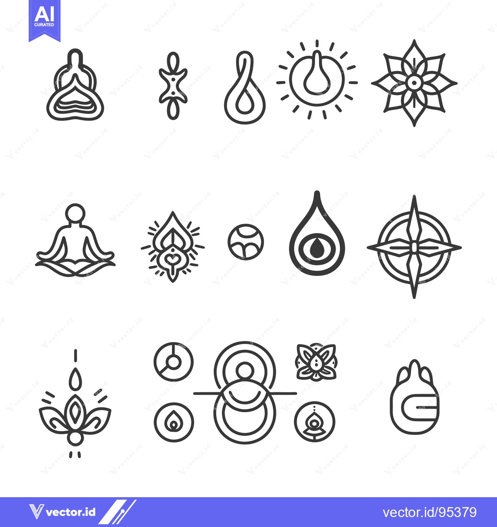 Premium Vector of Set of Line Art Spiritual and Mystical Symbols