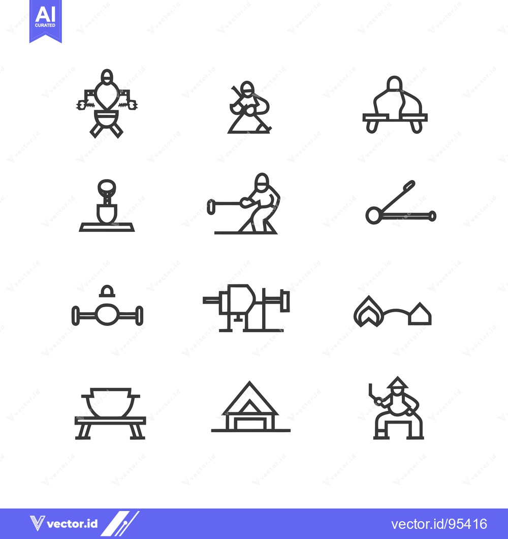 Premium Vector of Set of Line Icons Depicting Various Activities and Objects