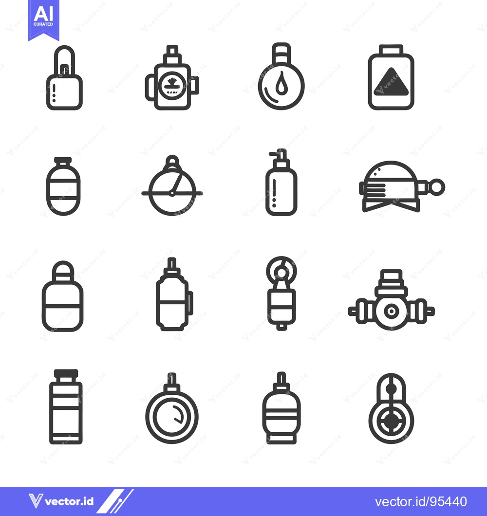 Premium Vector of Set of Line Icons for Bottles and Containers with Lids and Spouts