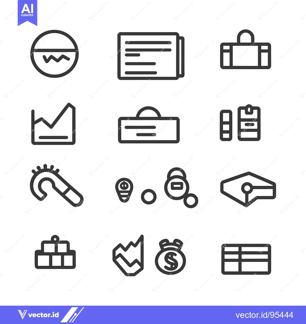Premium Vector dari Set of Line Icons for Business, Finance, and Travel
