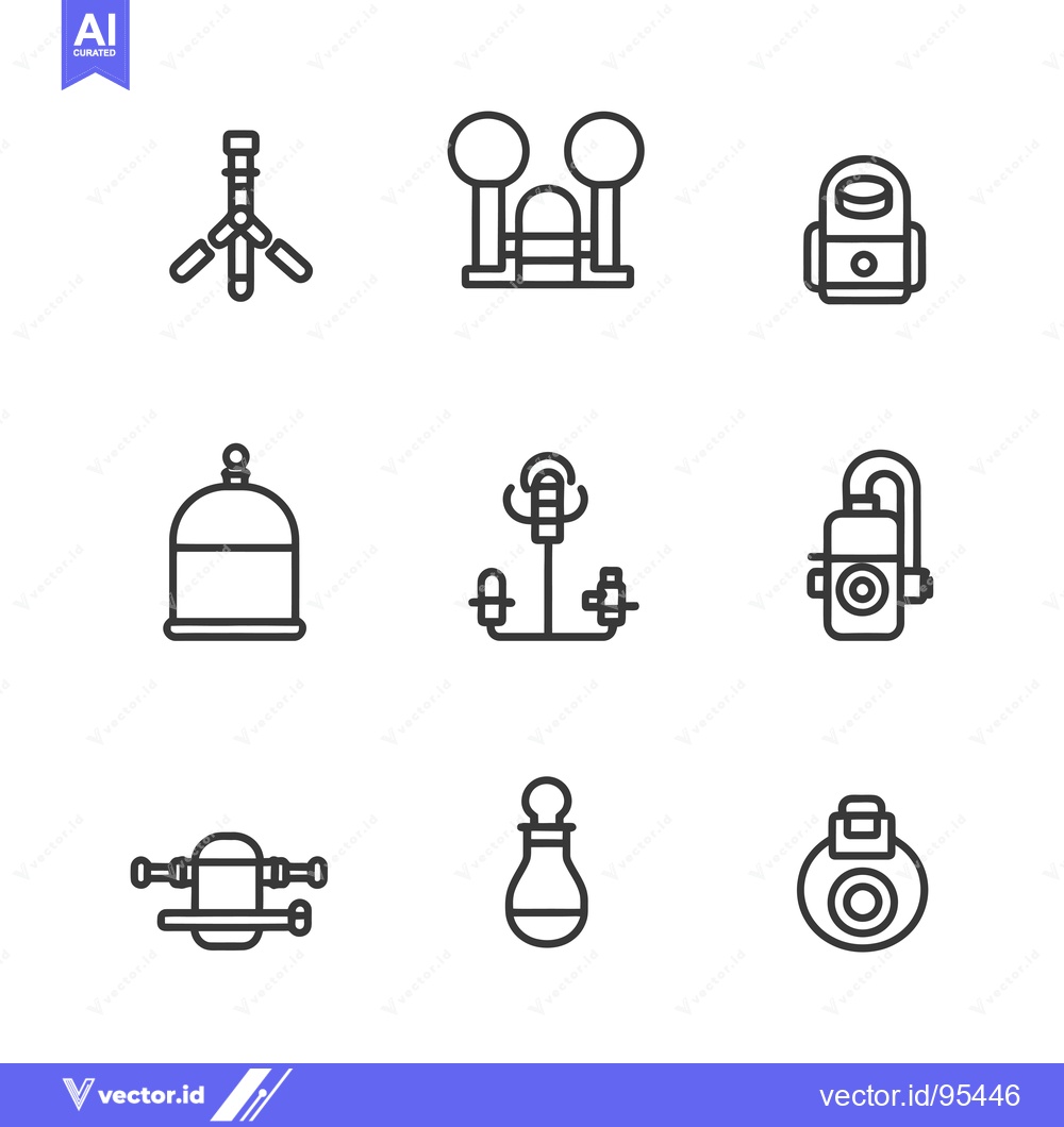 Premium Vector of Set of Line Icons for Camera Accessories