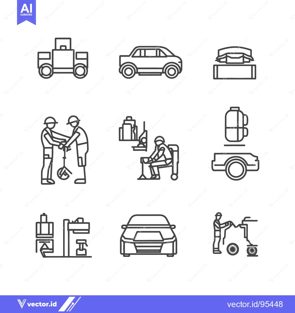 Premium Vector dari Set of Line Icons for Car Repair and Maintenance Services