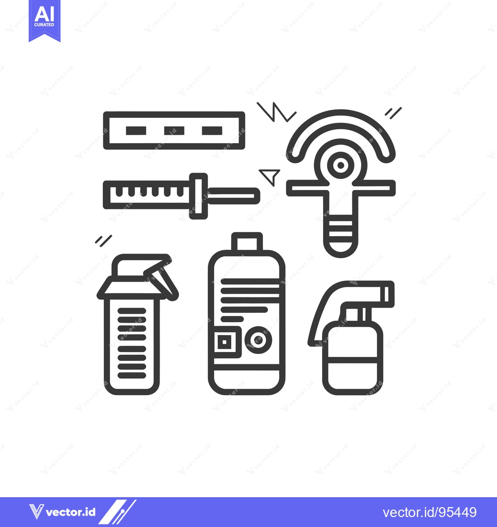 Premium Vector dari Set of Line Icons for Cleaning Products and Tools
