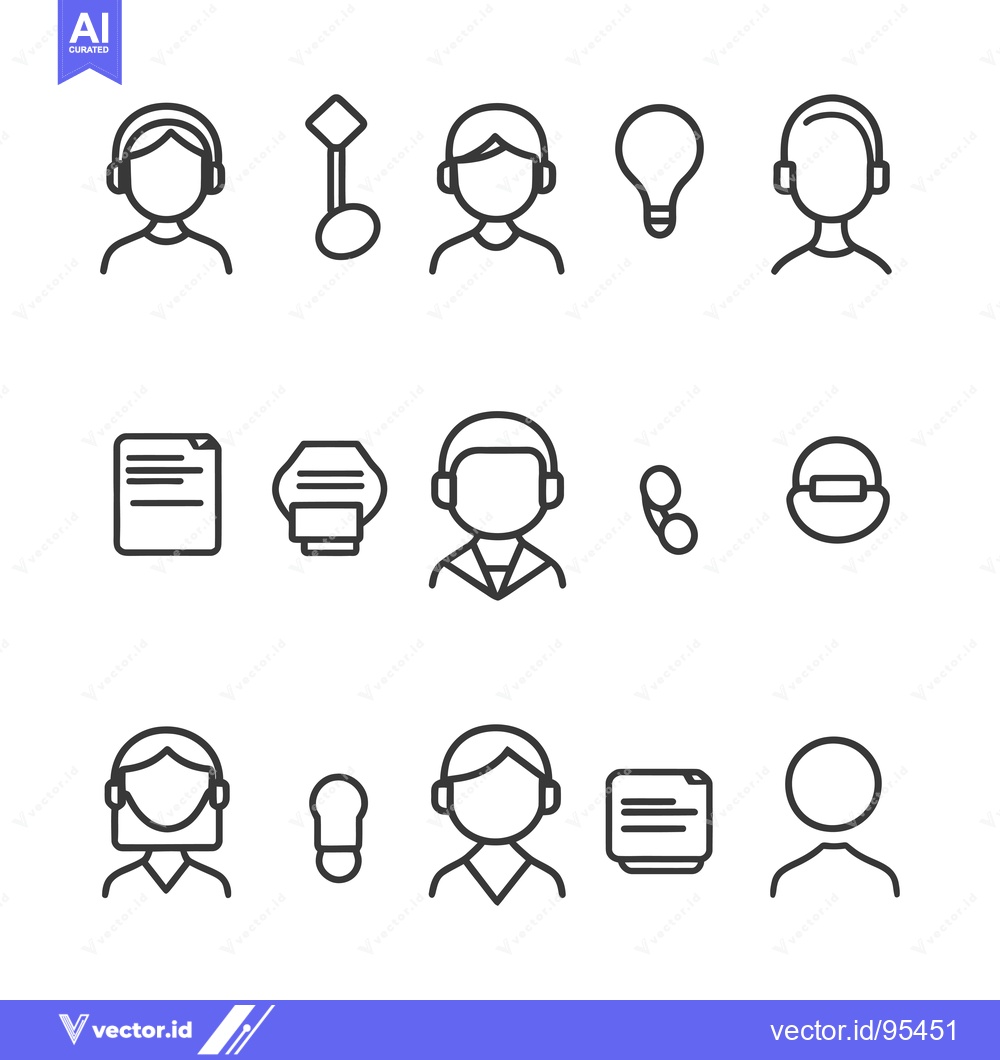 Premium Vector dari Set of Line Icons for Customer Support and Service