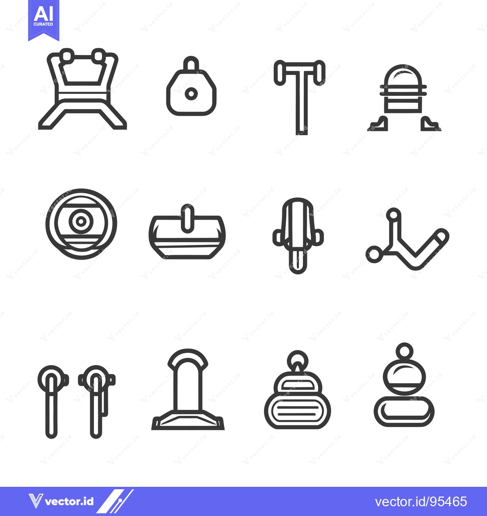 Premium Vector of Set of  Line Icons for  Gym, Fitness, and Exercise Equipment