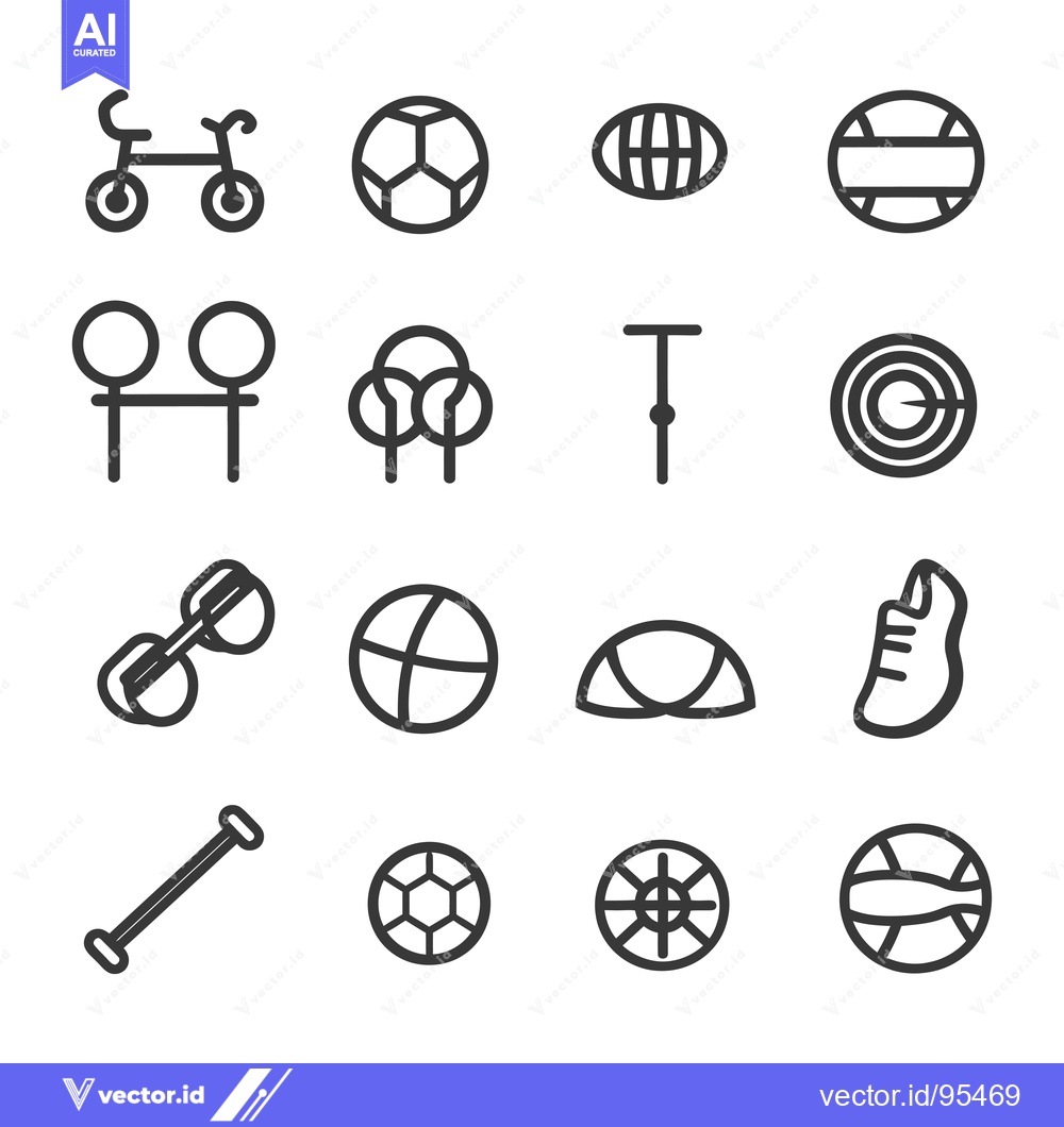 Premium Vector dari Set of Line Icons for Outdoor Activities, Sports, and Games