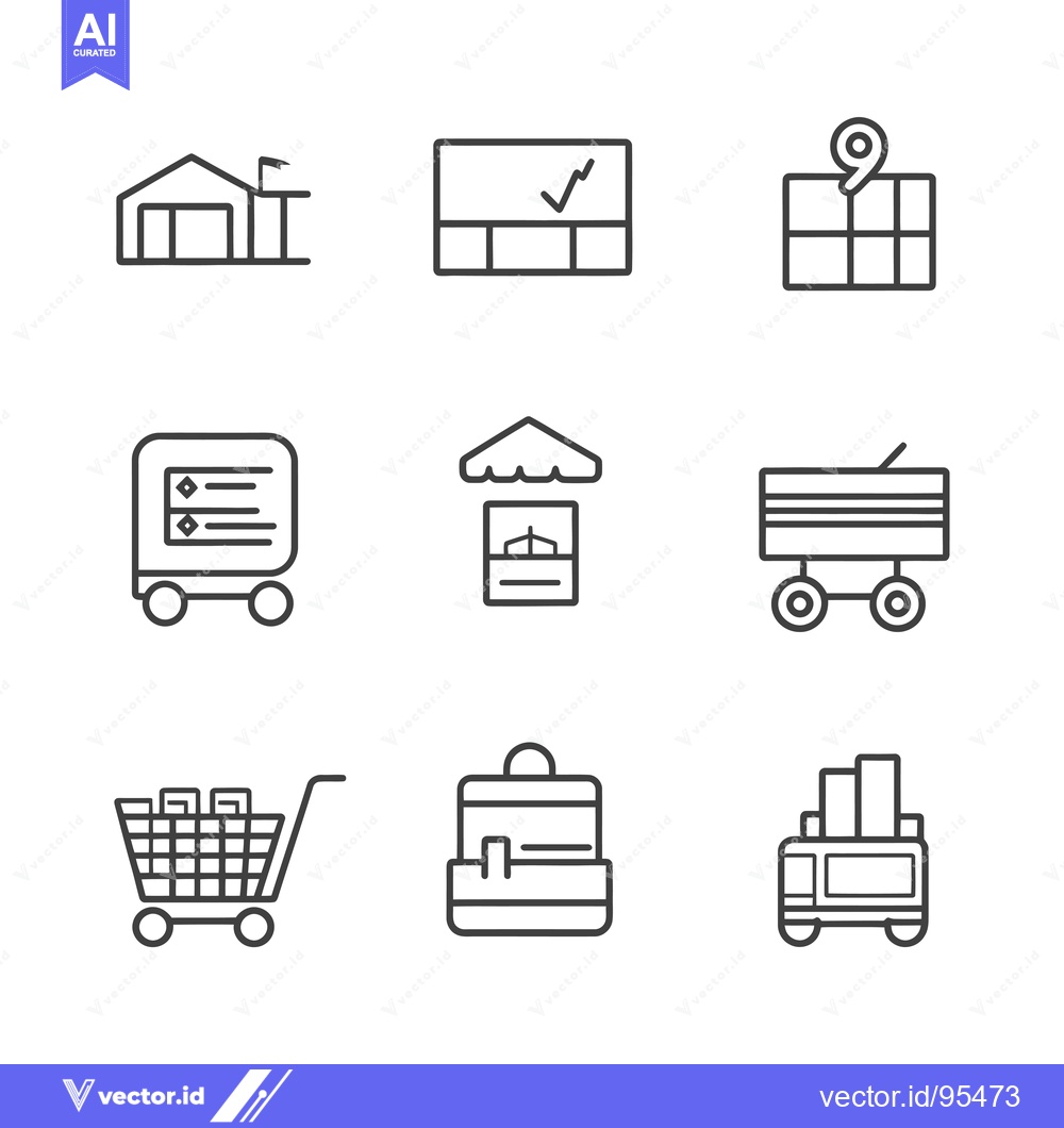 Premium Vector of Set of Line Icons for Shopping, Delivery and Logistics