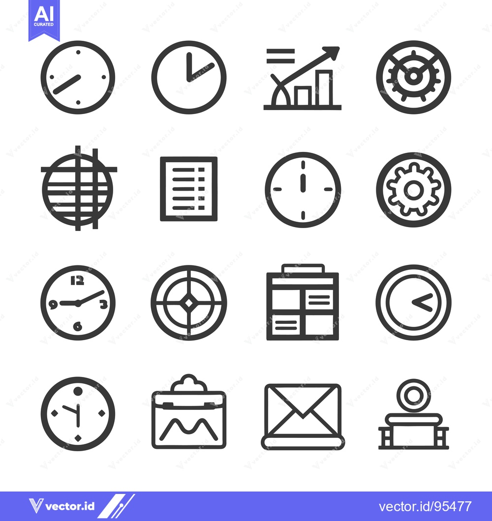 Premium Vector dari Set of Line Icons for Time Management, Planning, and Work