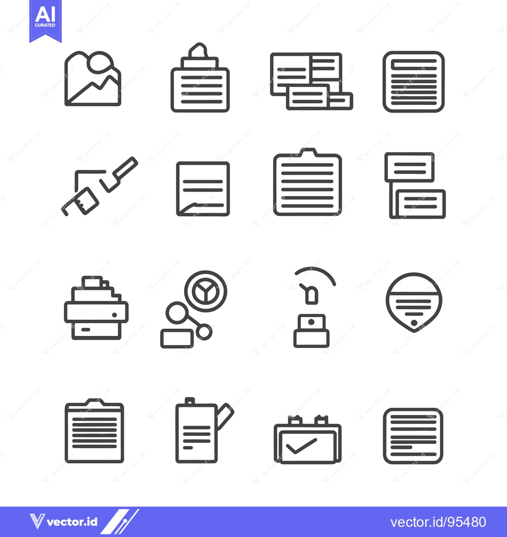 Premium Vector dari Set of line icons for various document and file related concepts