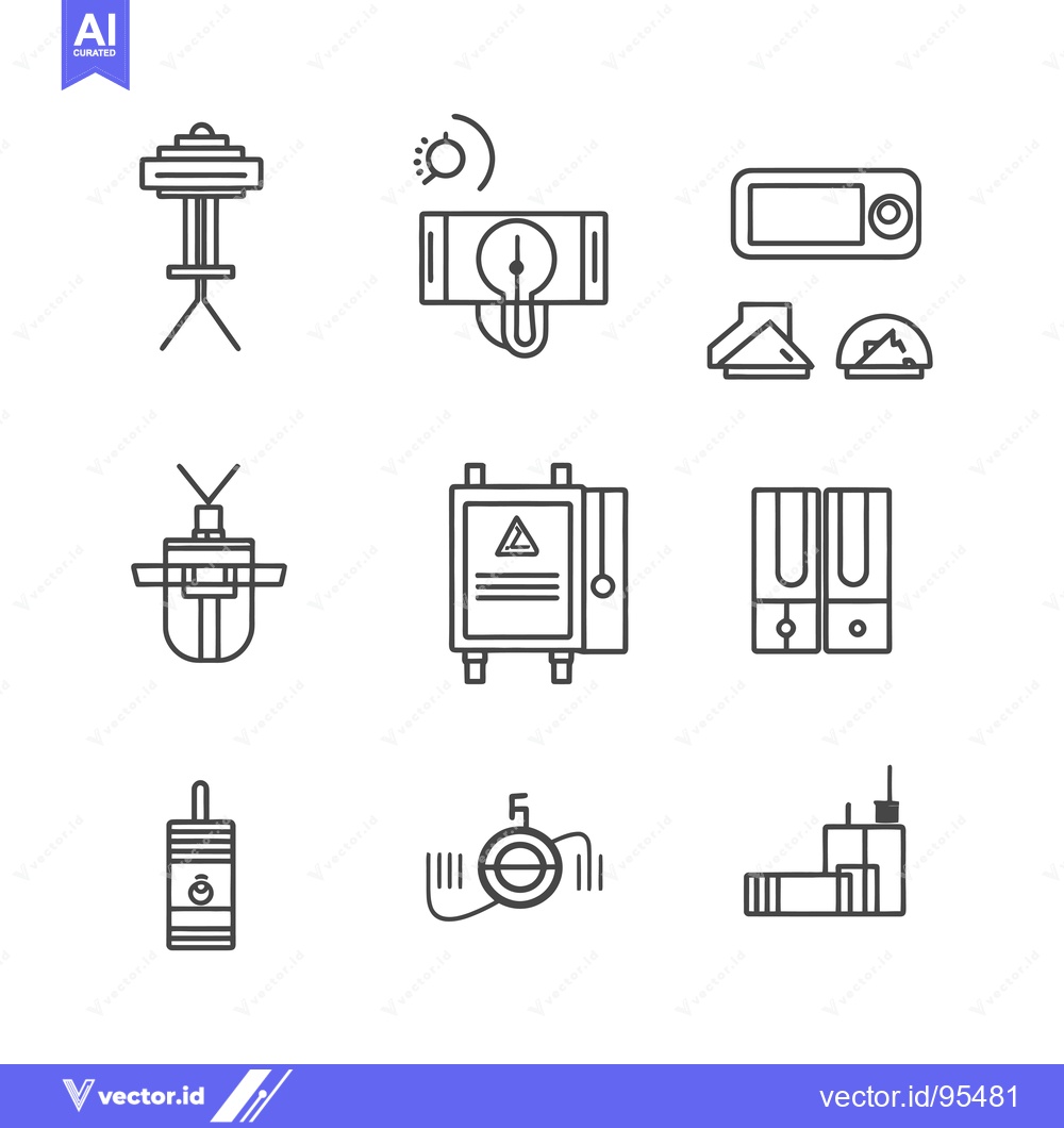Premium Vector dari Set of Line Icons for Various Electrical Equipment and Appliances