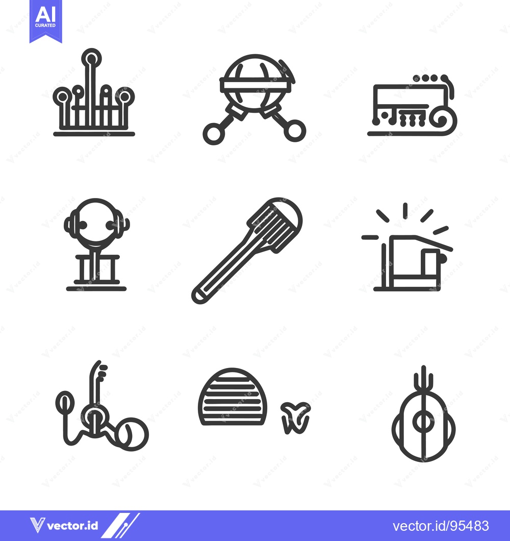 Premium Vector of Set of Line Icons for Various Objects and Activities
