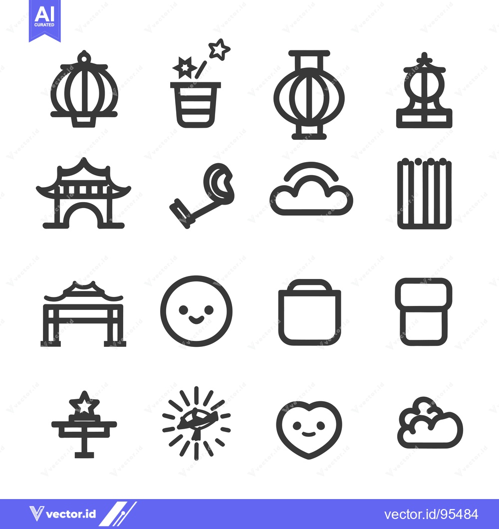 Premium Vector dari Set of Line Icons for Various Themes