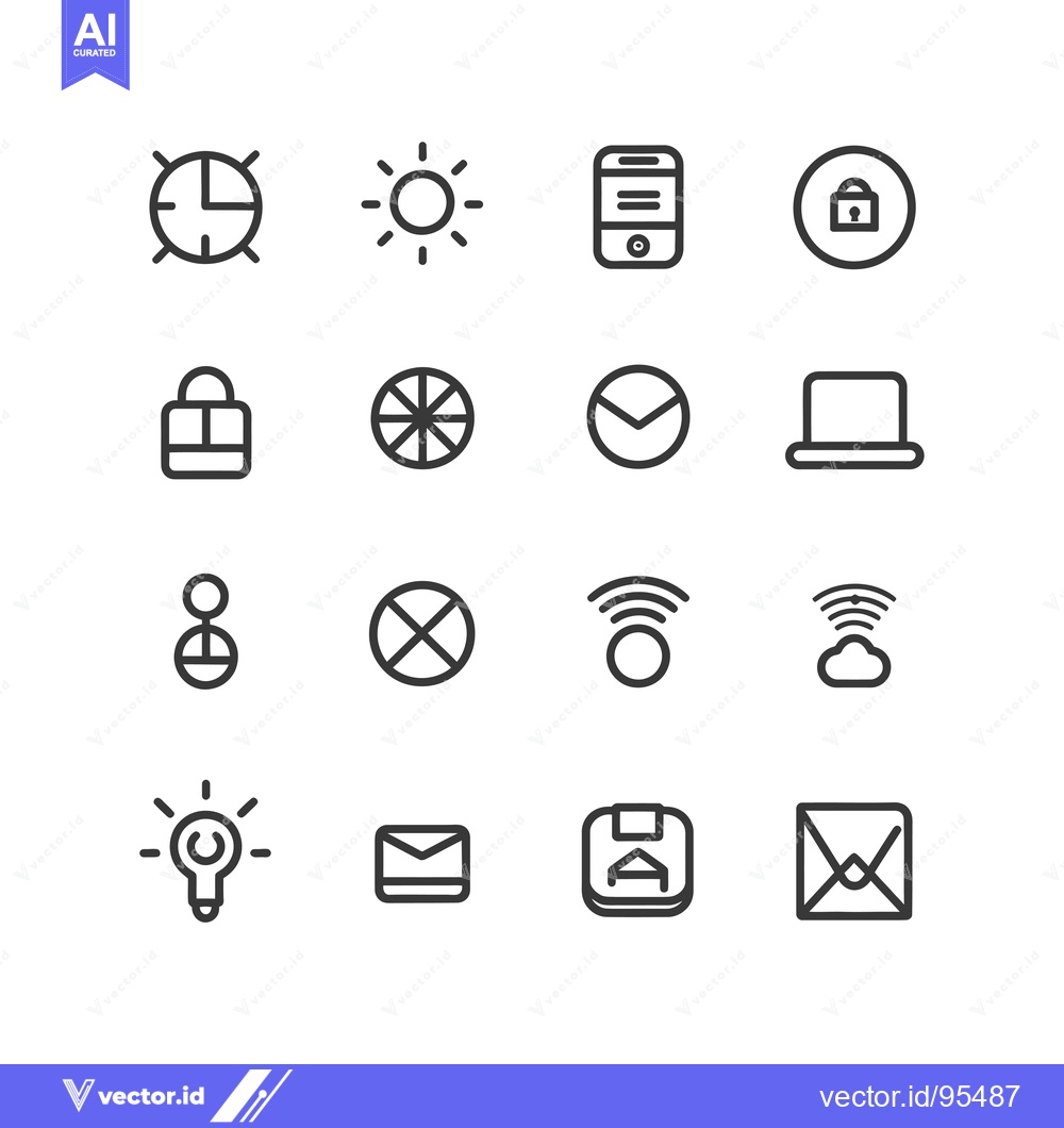 Premium Vector of Set of Line Icons for Various Web and Mobile Applications