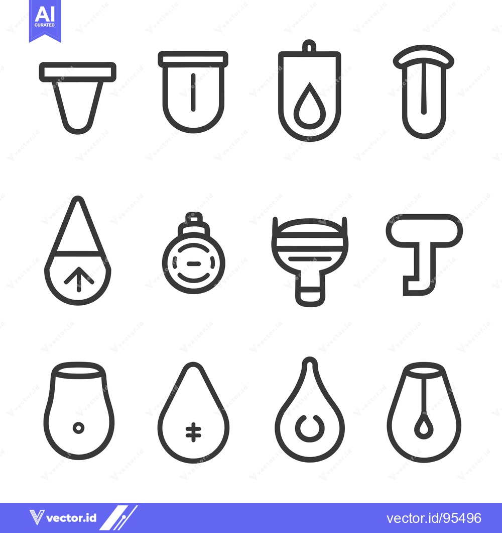 Premium Vector of Set of Line Icons of Different Types of Droppers