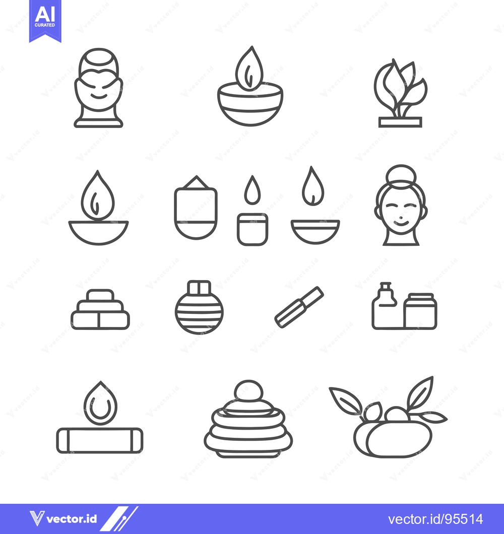 Premium Vector of Set of Line Icons Related to Beauty and Spa Treatments