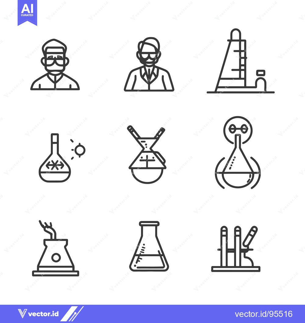 Premium Vector of Set of Line Icons Related to Chemistry and Science