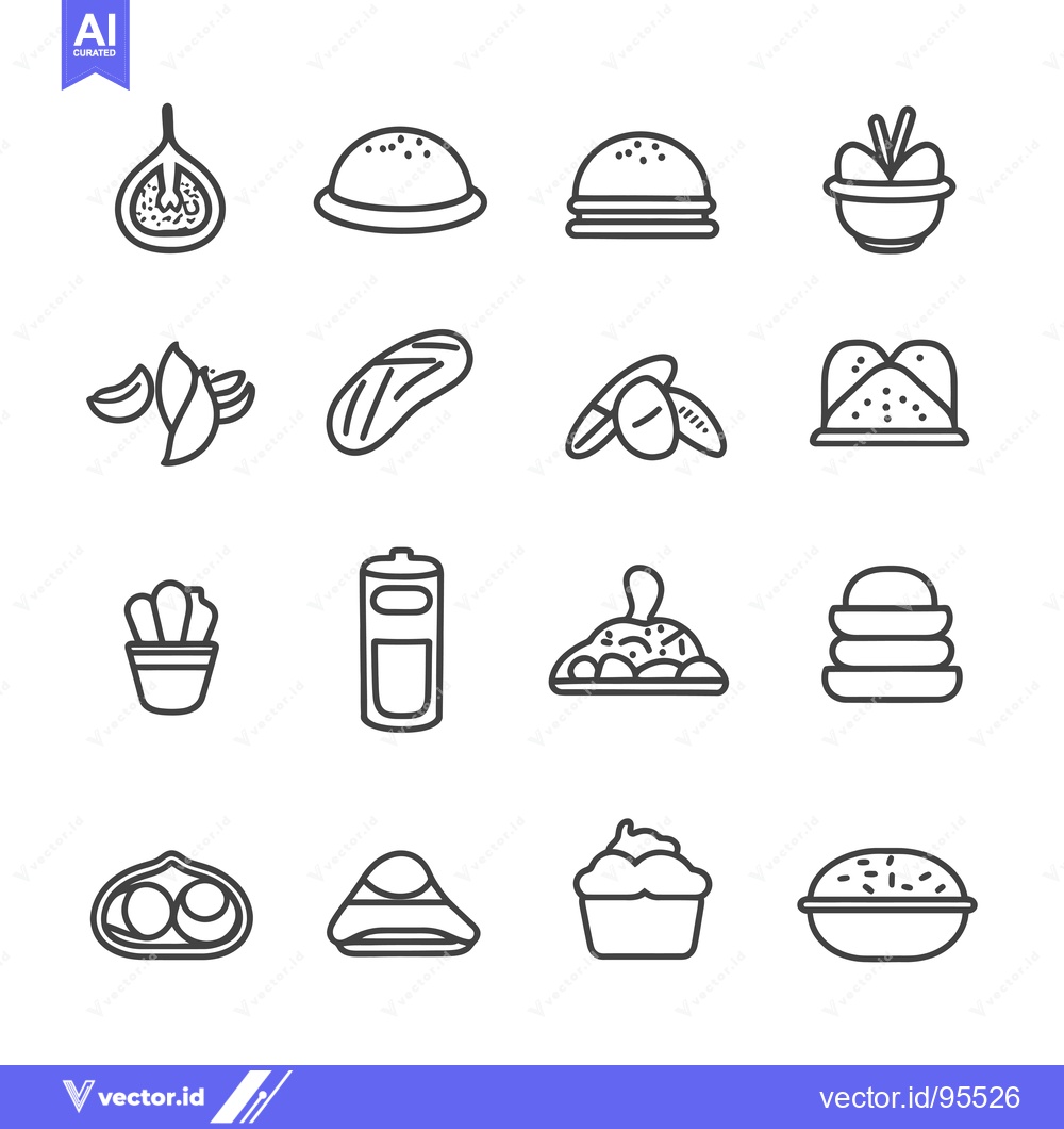 Premium Vector dari Set of Line Icons Related to Food and Beverages