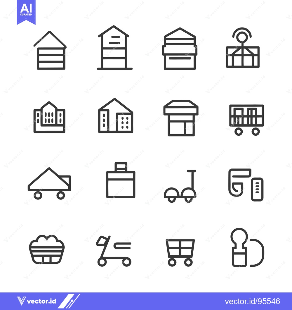 Premium Vector dari Set of Line Icons Related to Shopping and Delivery