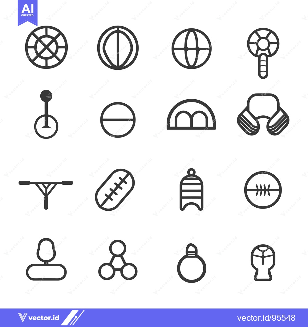 Premium Vector dari Set of Line Icons Related to Sports and Recreation