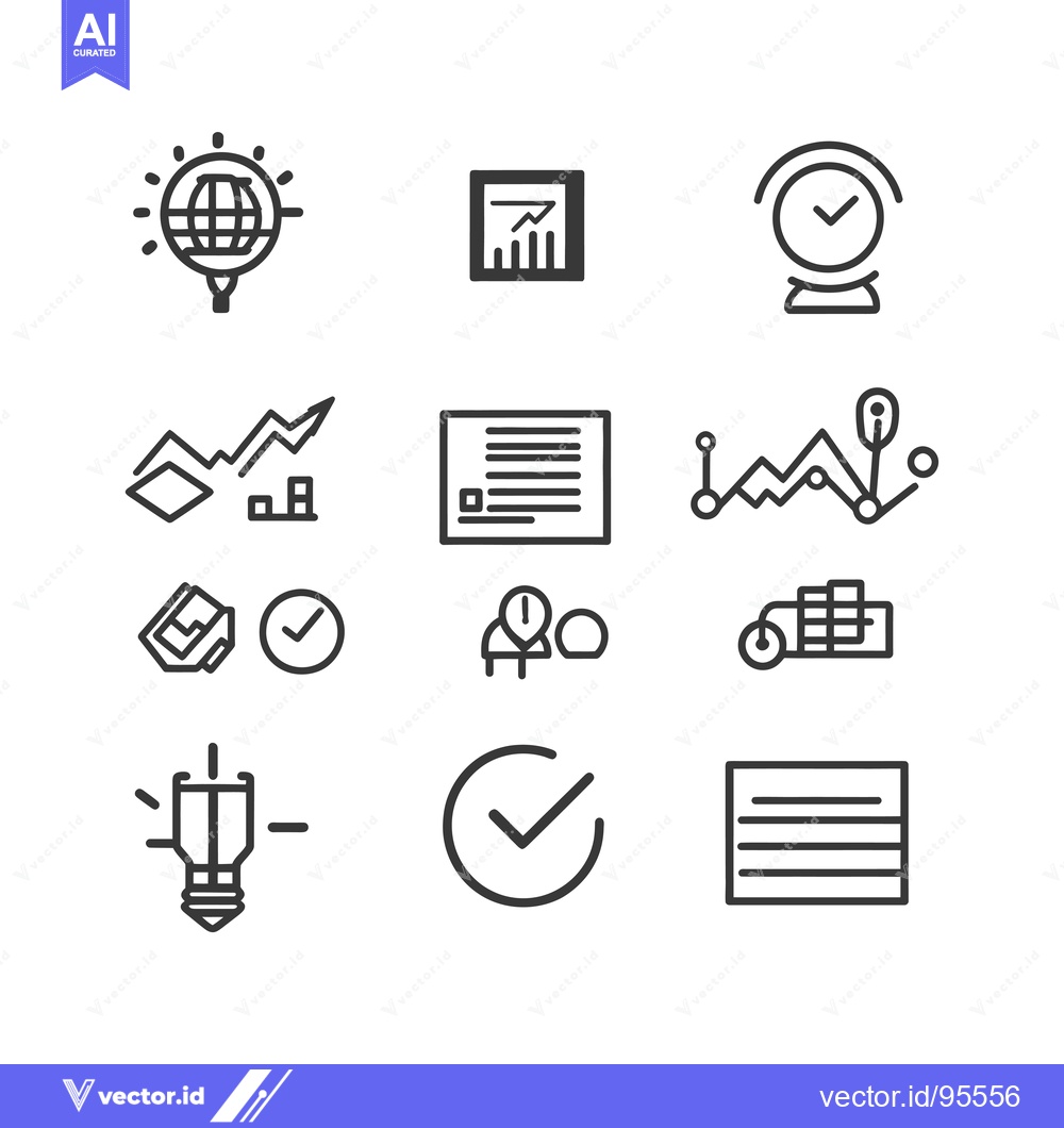 Premium Vector dari Set of line icons representing business and finance concepts