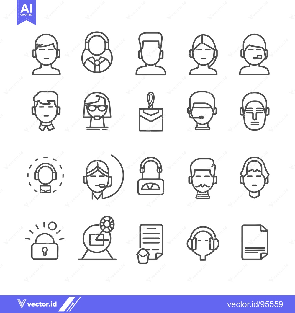 Premium Vector dari Set of Line Icons Representing Customer Support and Service