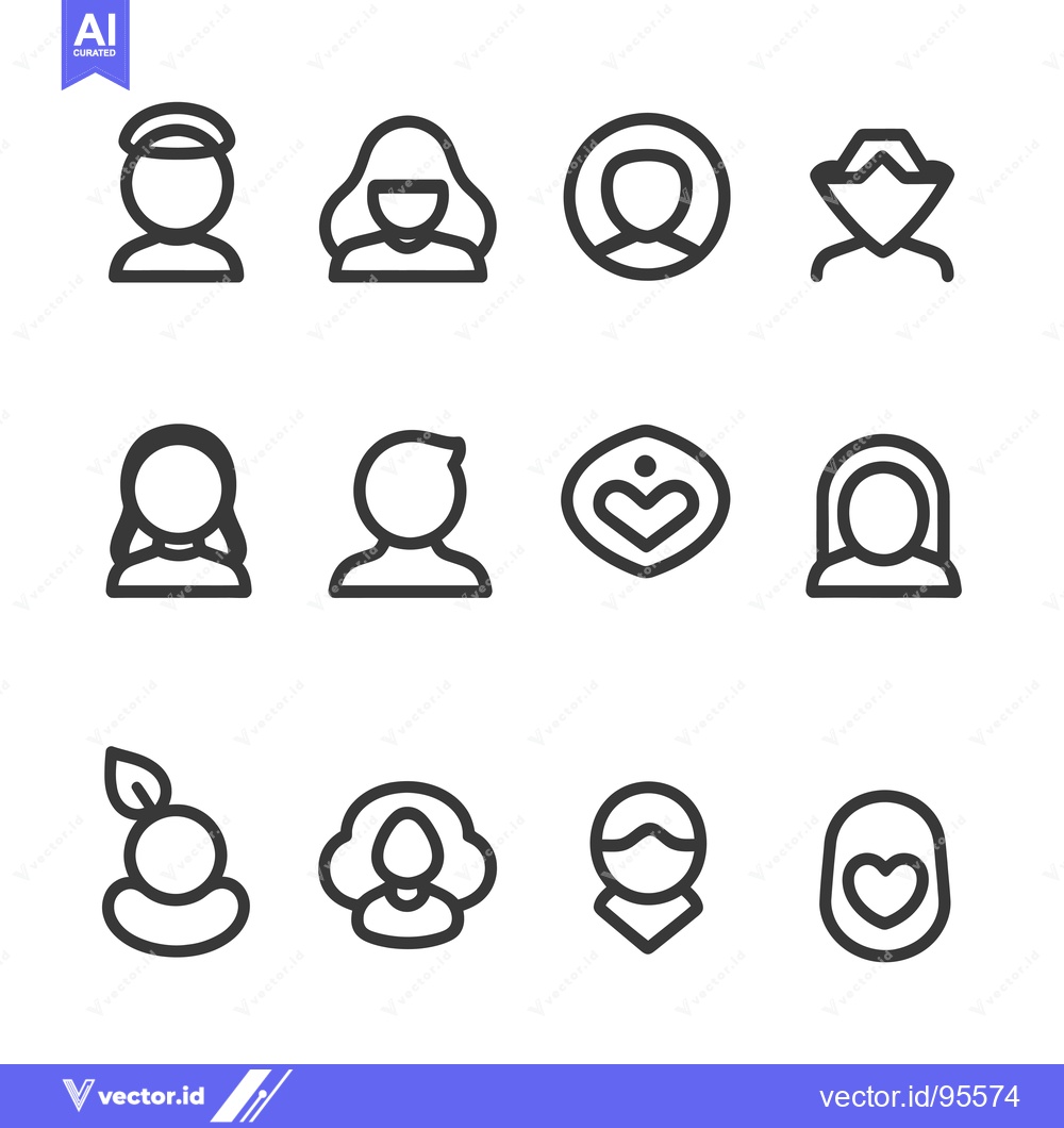 Premium Vector dari Set of Line Icons Representing Diverse People