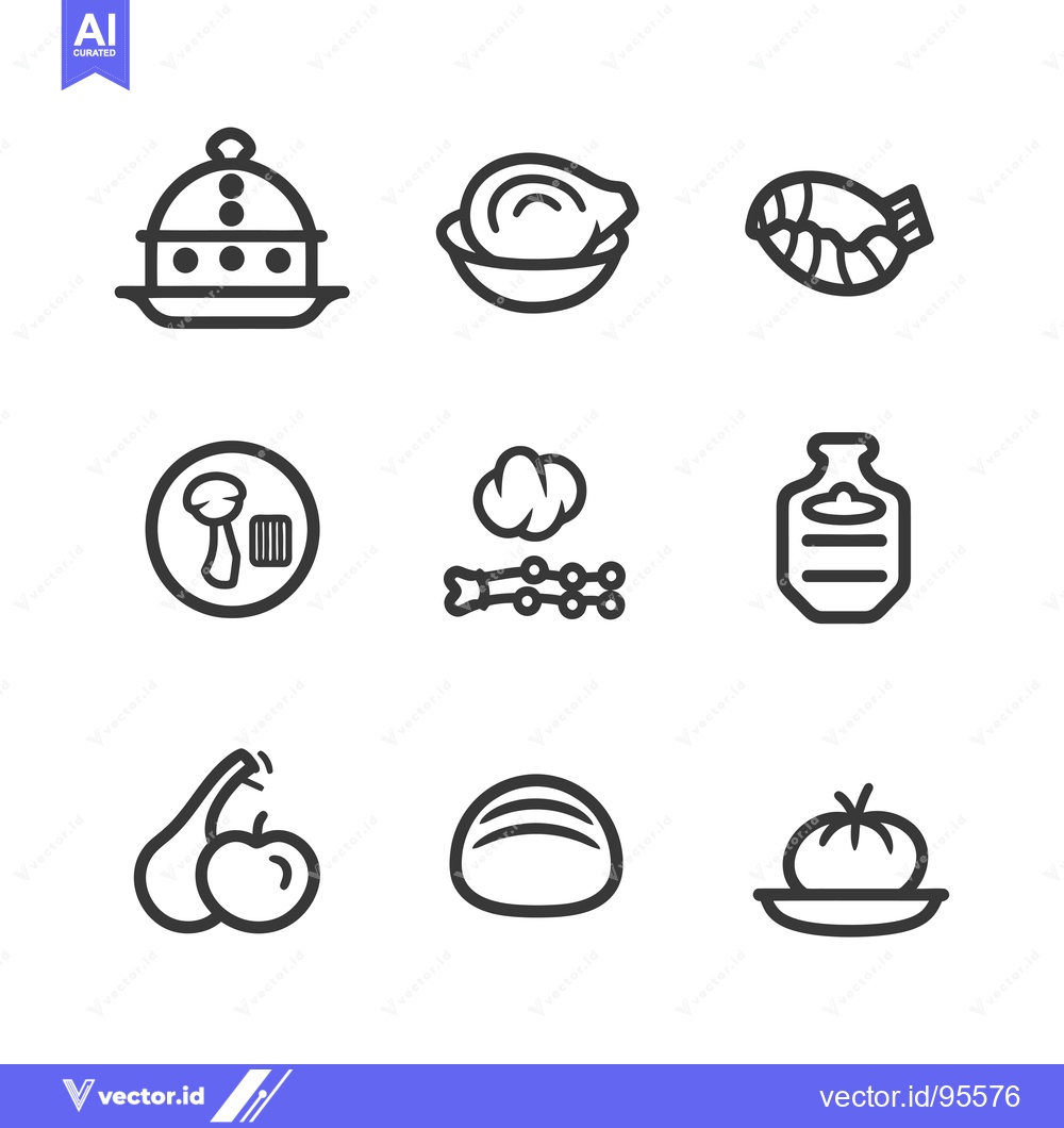 Premium Vector dari Set of Line Icons Representing Food and Drinks