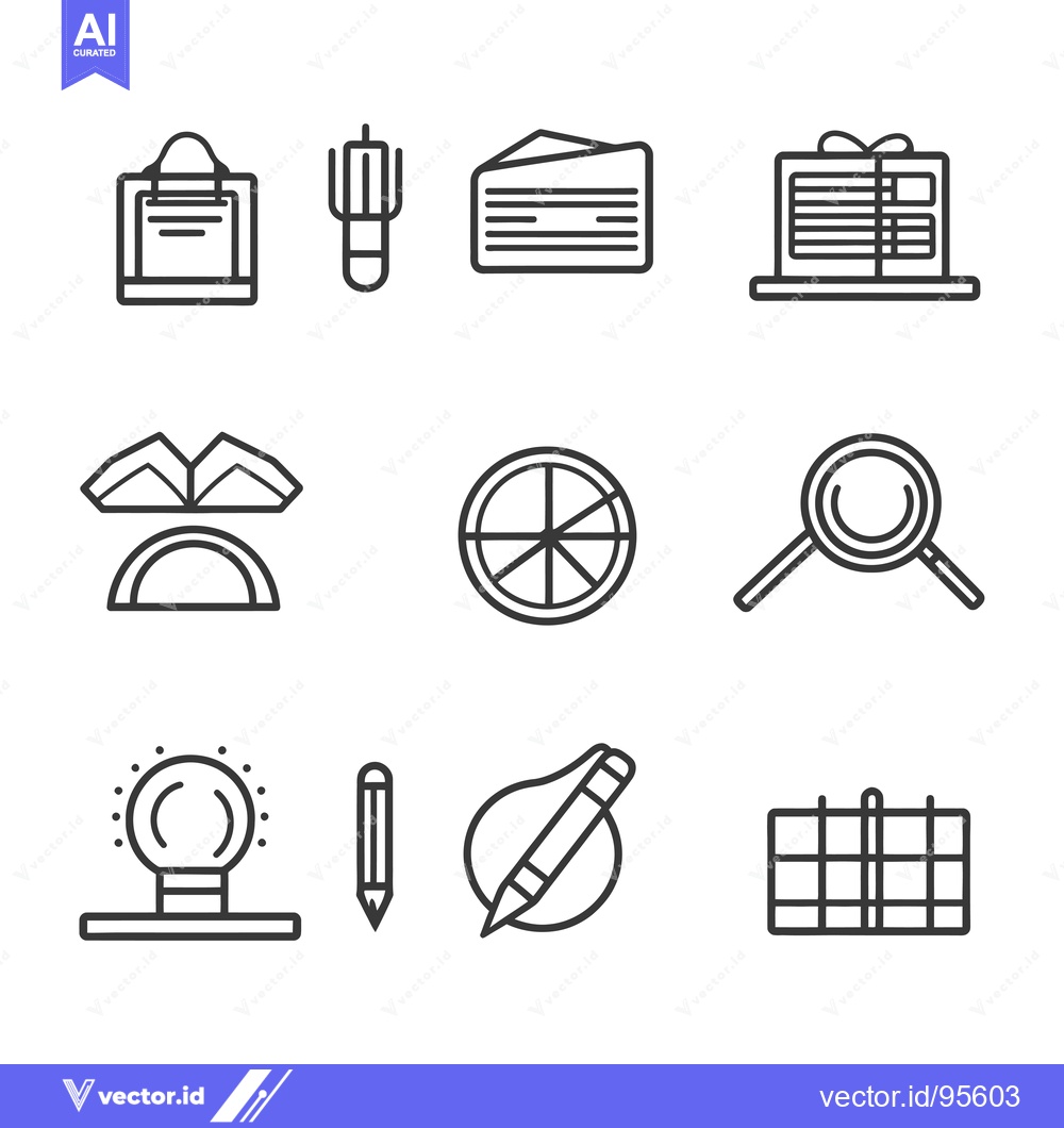 Premium Vector of Set of Line Icons Representing Various Objects and Concepts