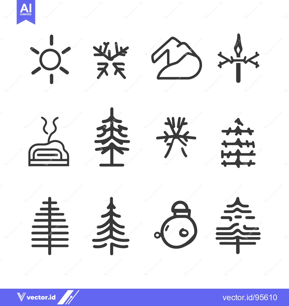 Premium Vector of Set of Line Icons Representing Winter and Summer Weather Conditions