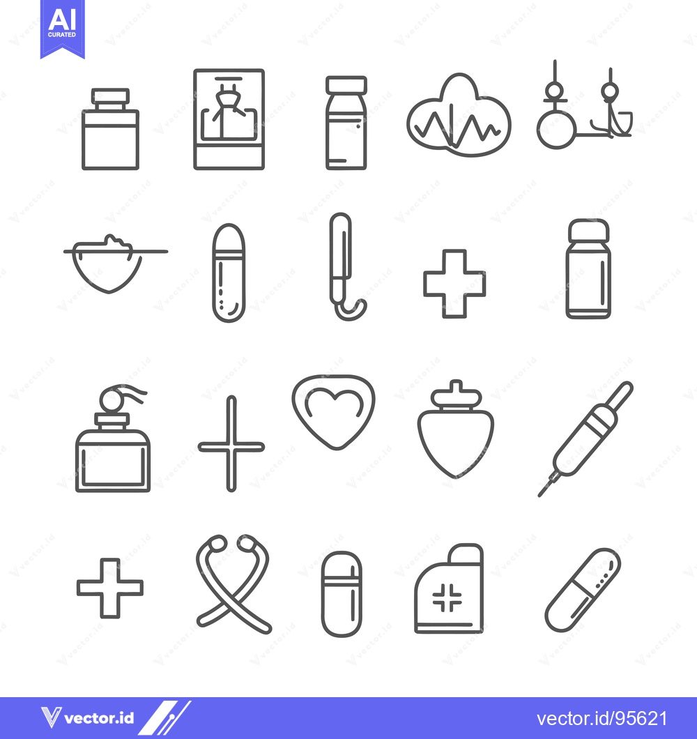 Premium Vector dari Set of Medical and Healthcare Line Icons