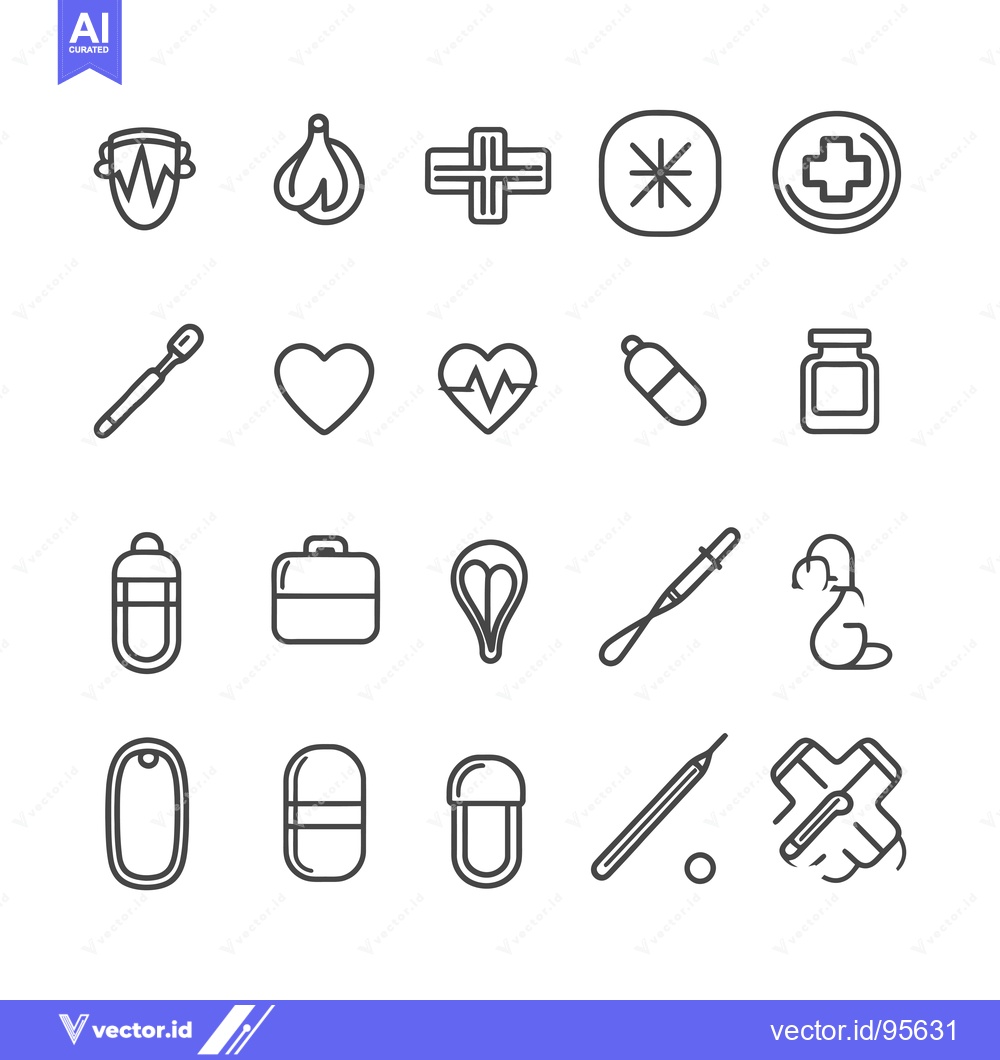 Premium Vector dari Set of Medical and Healthcare Related Line Icons