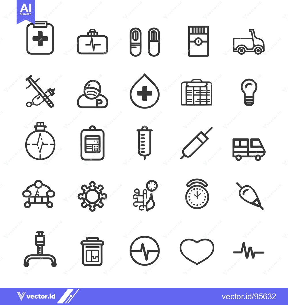 Premium Vector of Set of Medical and Healthcare Related Line Icons