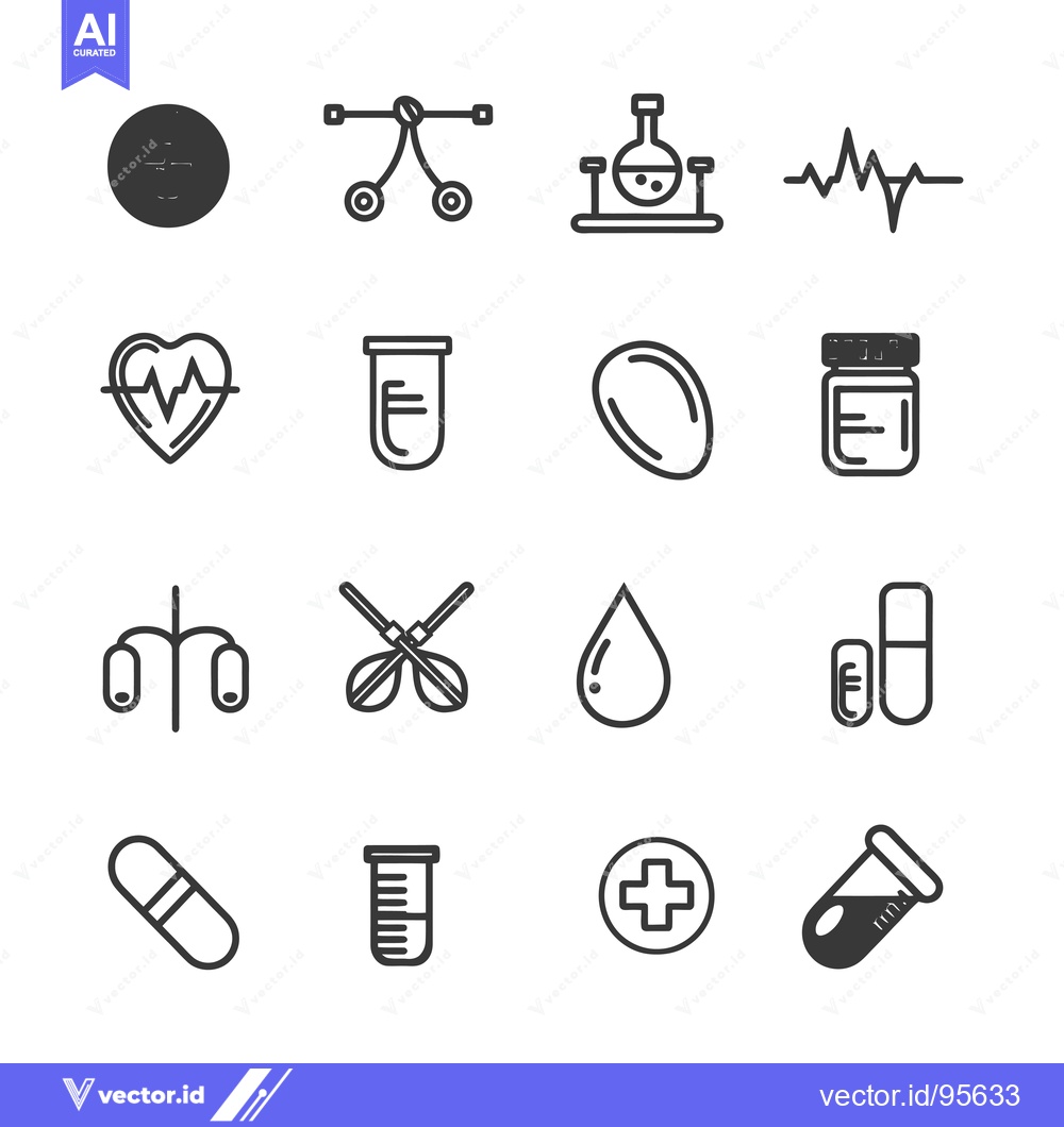 Premium Vector dari Set of Medical and Healthcare Related Line Icons