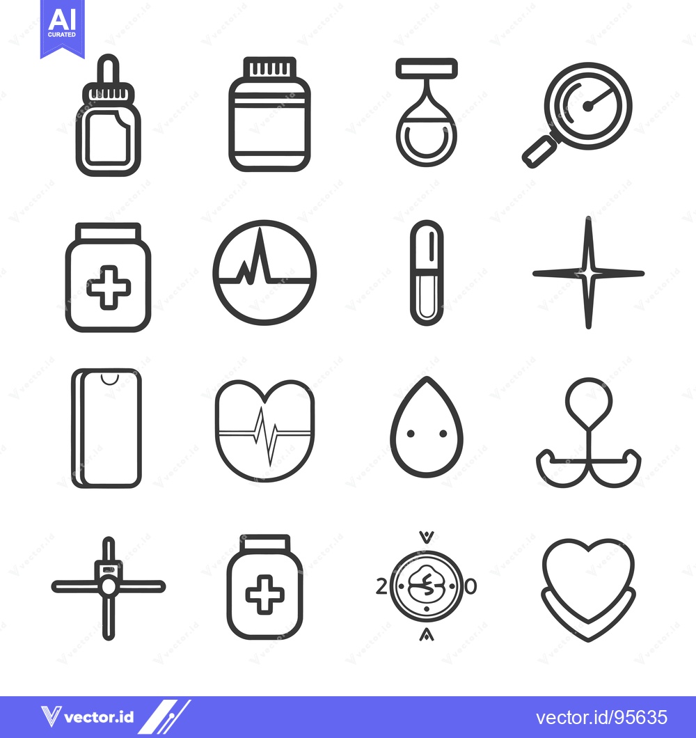 Premium Vector of Set of Medical and Health Related Line Icons