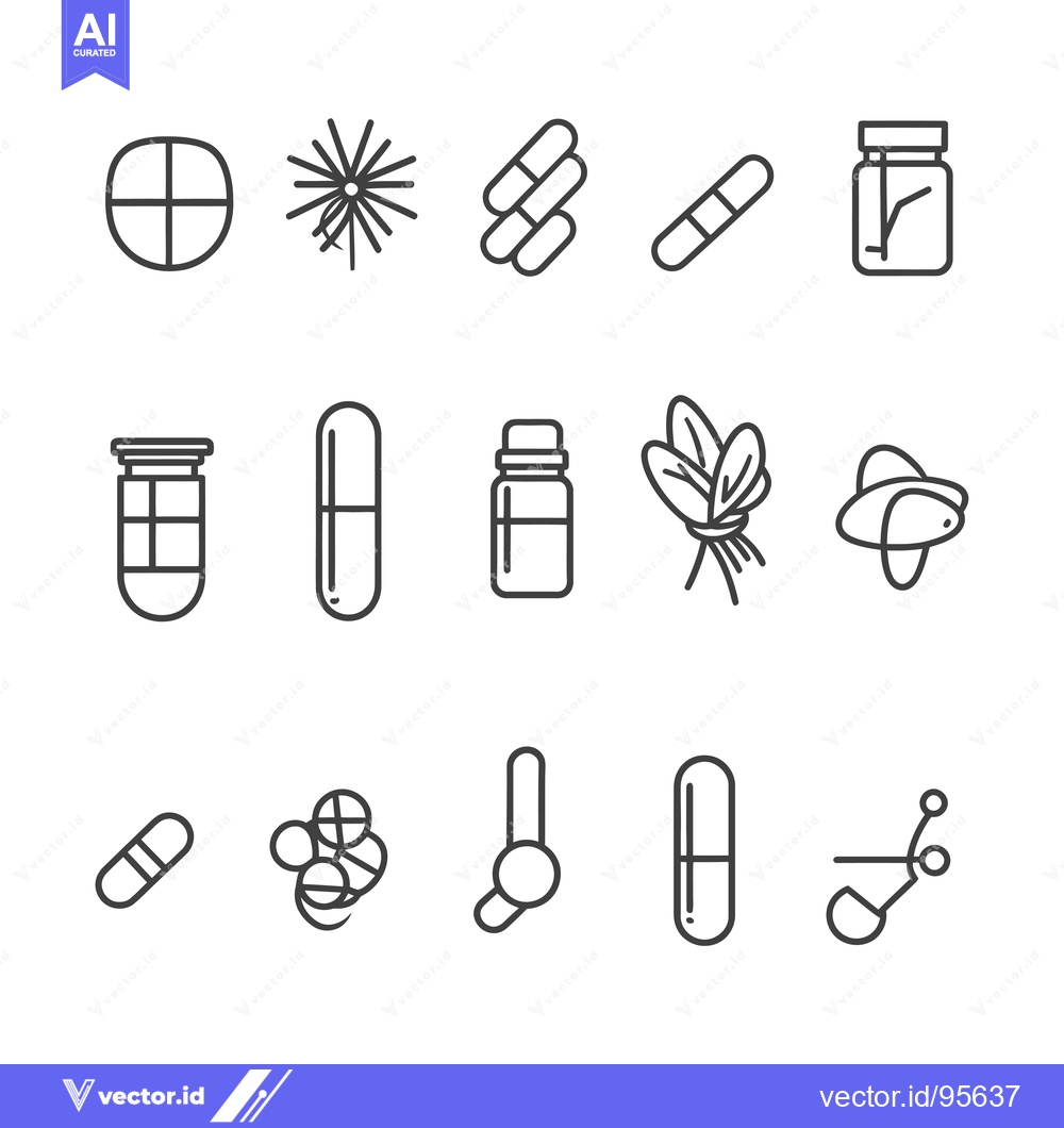 Premium Vector dari Set of Medical and Pharmaceutical Line Icons