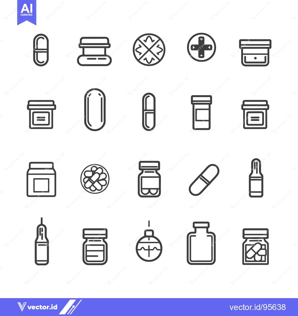 Premium Vector of Set of Medical and Pharmacy Line Icons