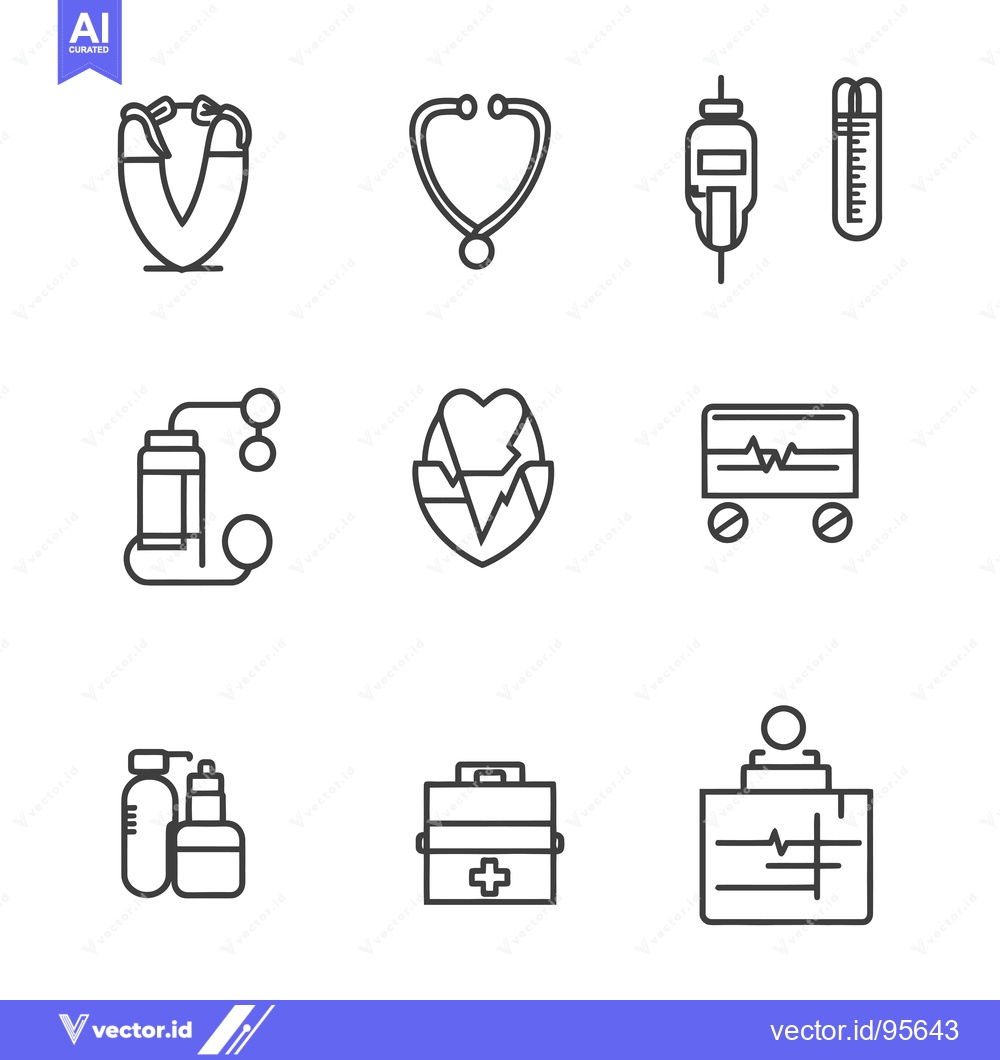 Premium Vector dari Set of Medical Icons in Line Style