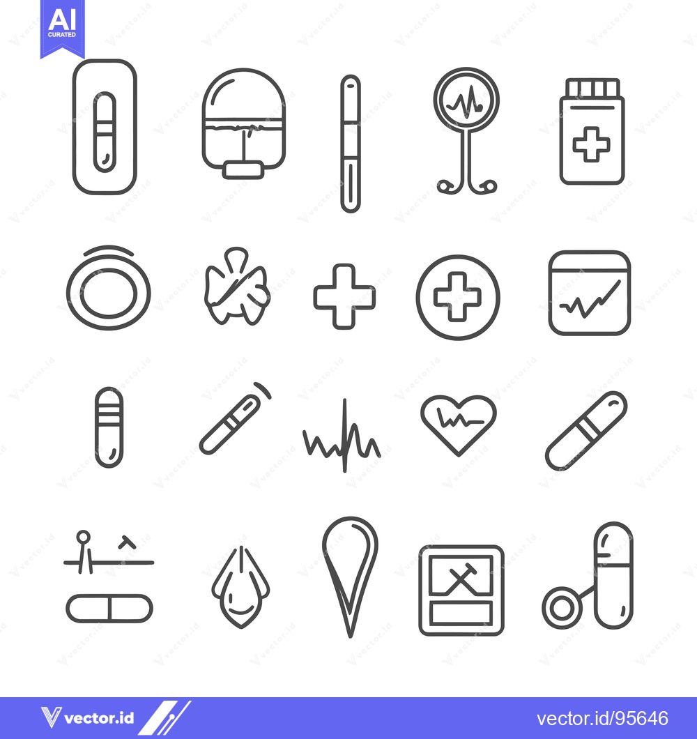 Premium Vector dari Set of Medical Line Icons