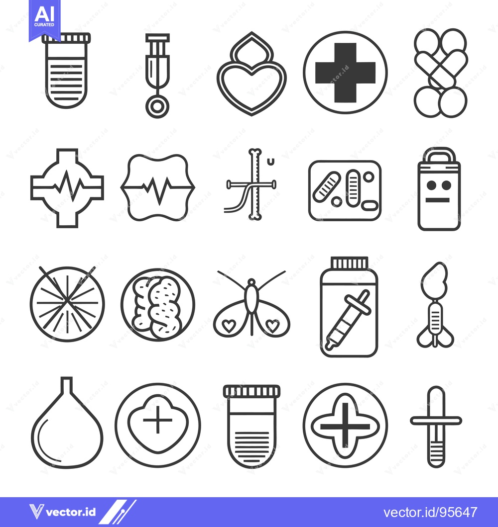Premium Vector dari Set of Medical Line Icons