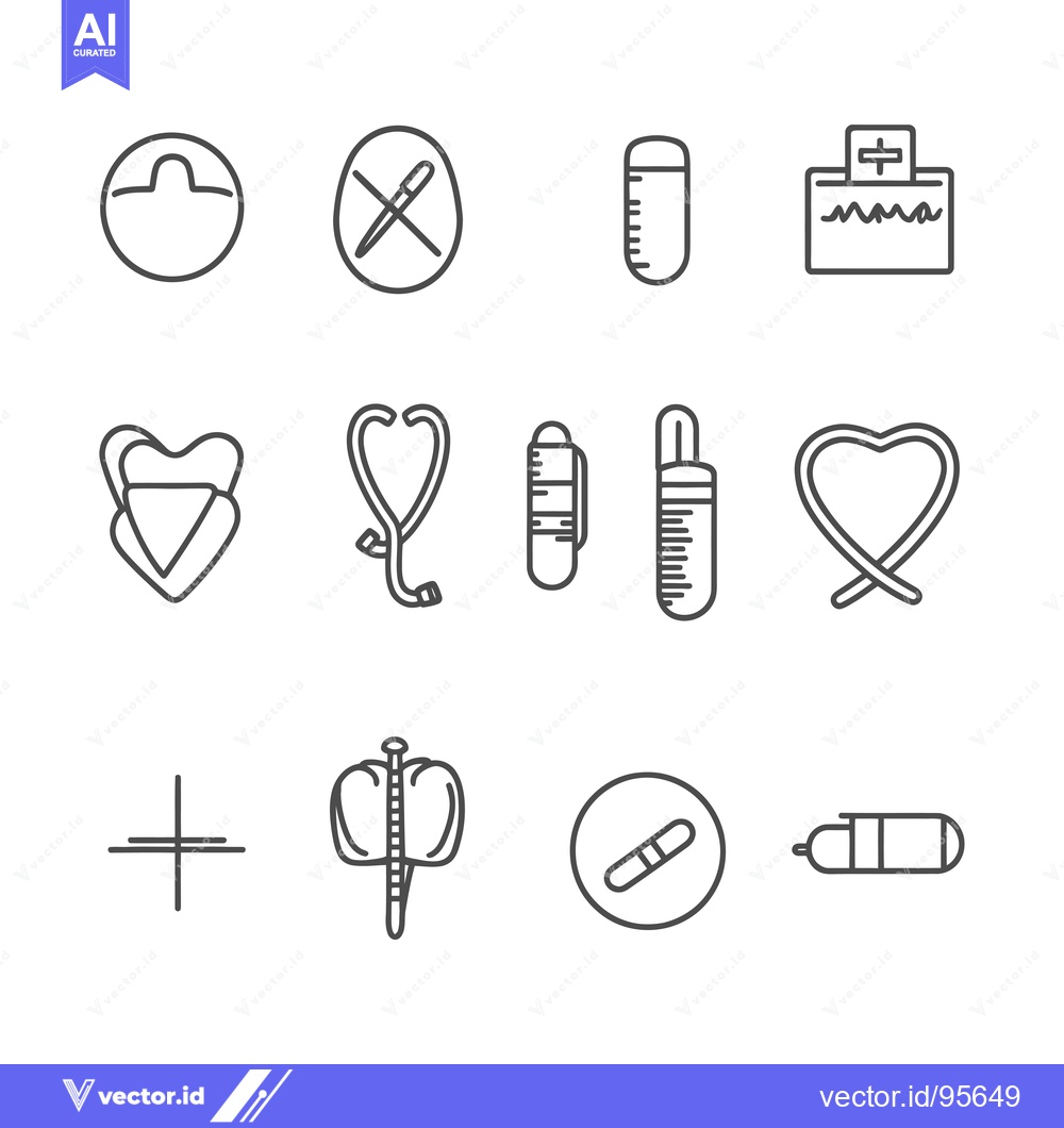 Premium Vector dari Set of Medical Line Icons Related to Healthcare and Treatment