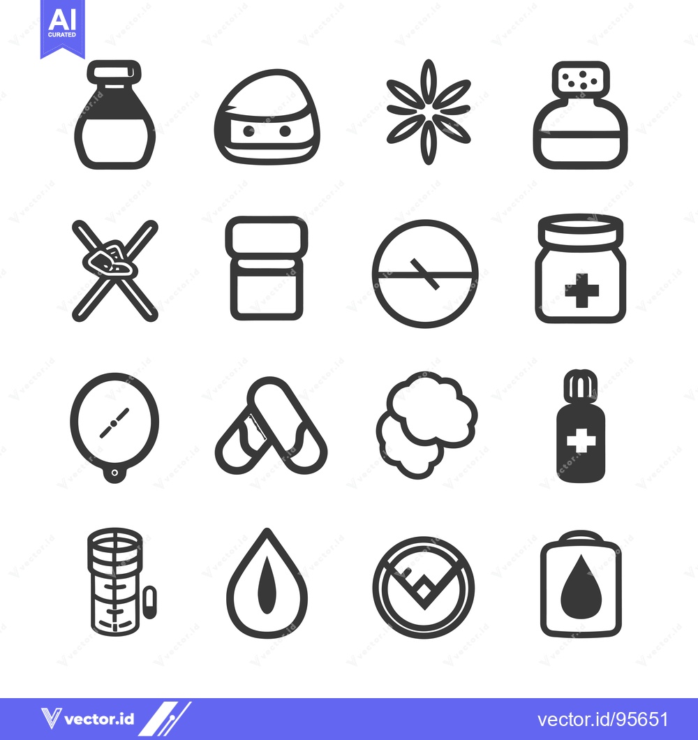 Premium Vector dari Set of Medicine and Healthcare Related Icons