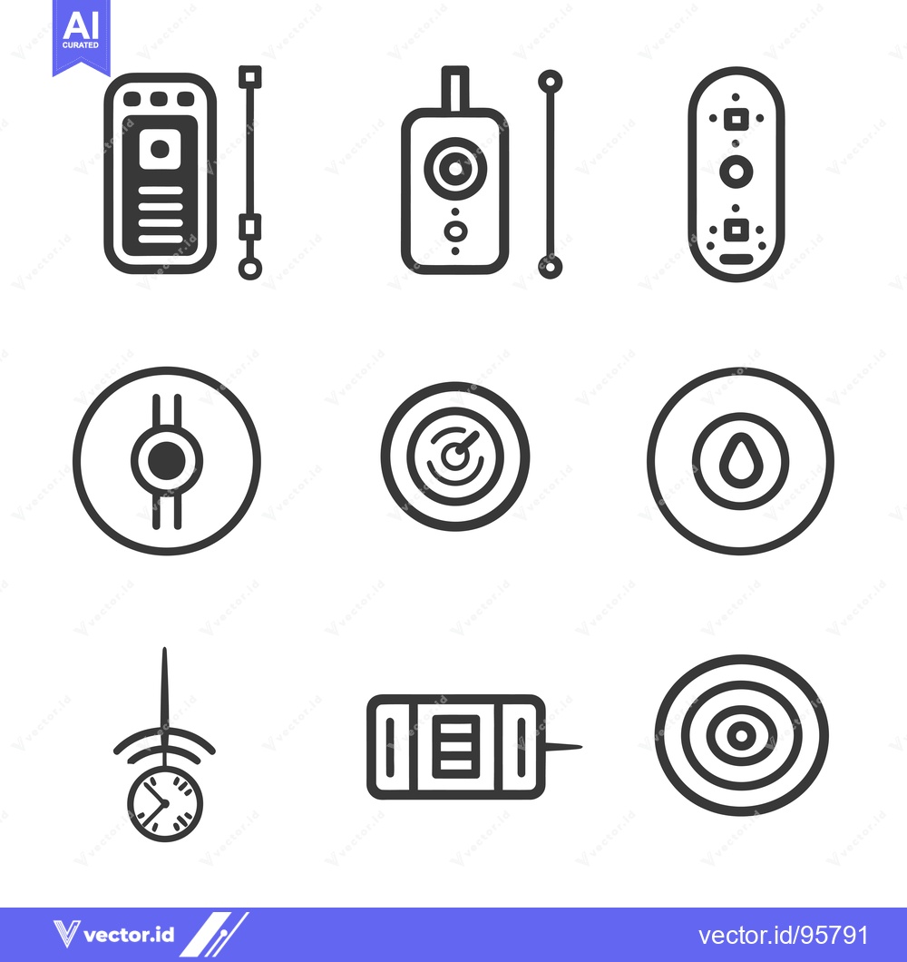 Premium Vector dari Set of nine different remote control icons