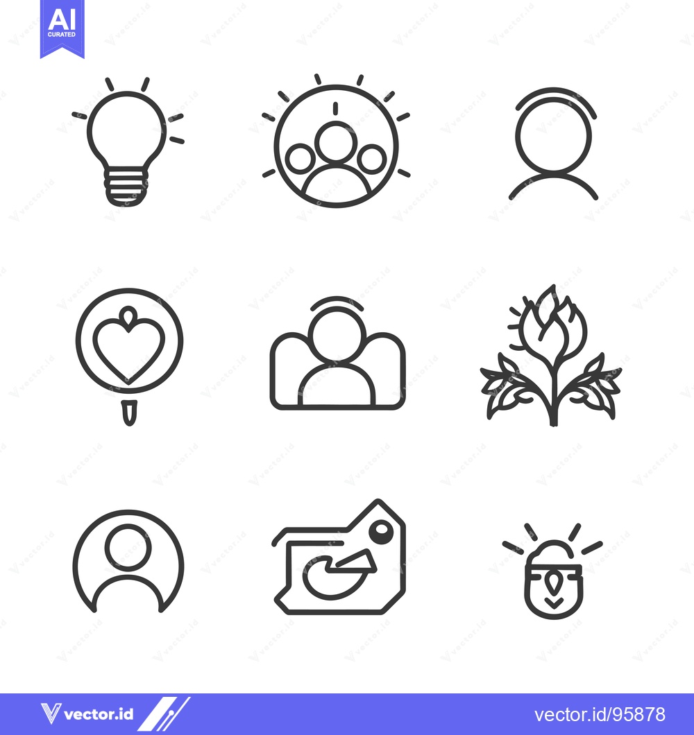 Premium Vector dari Set of Nine Line Icons Depicting Various Concepts