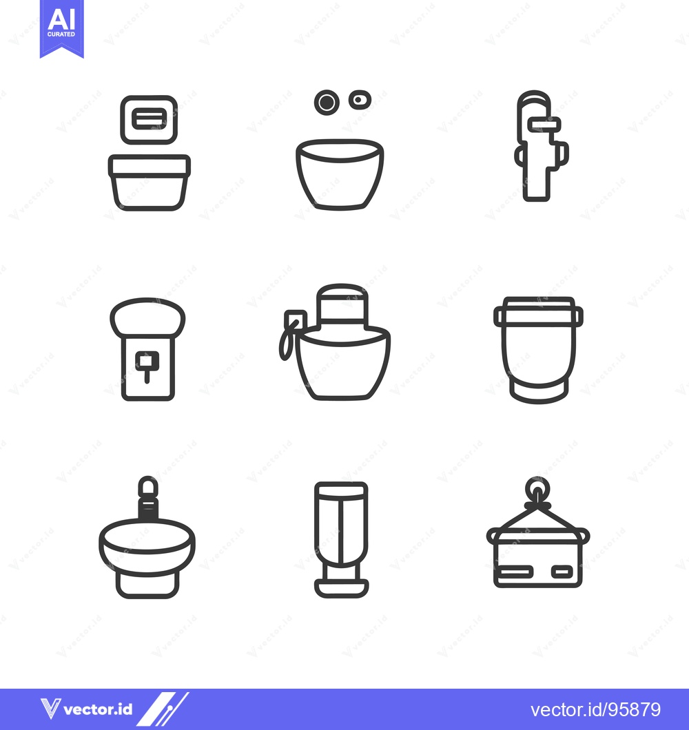 Premium Vector dari Set of Bathroom and Hygiene Icons.