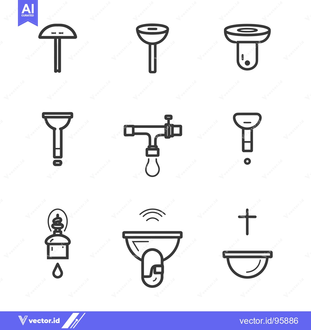Premium Vector of Set of Nine Line Icons for Plumbing and Water Systems