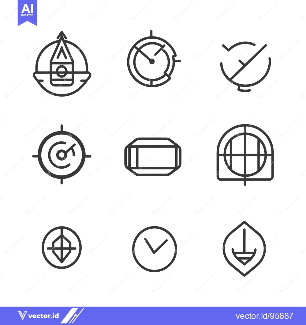 Premium Vector dari Set of Nine Line Icons for User Interface Design