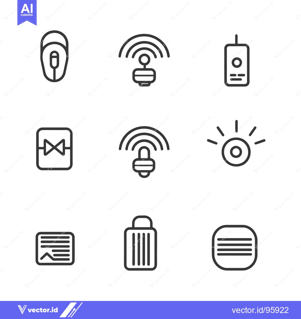 Premium Vector dari Set of Nine Outline Icons for Different Devices and Features