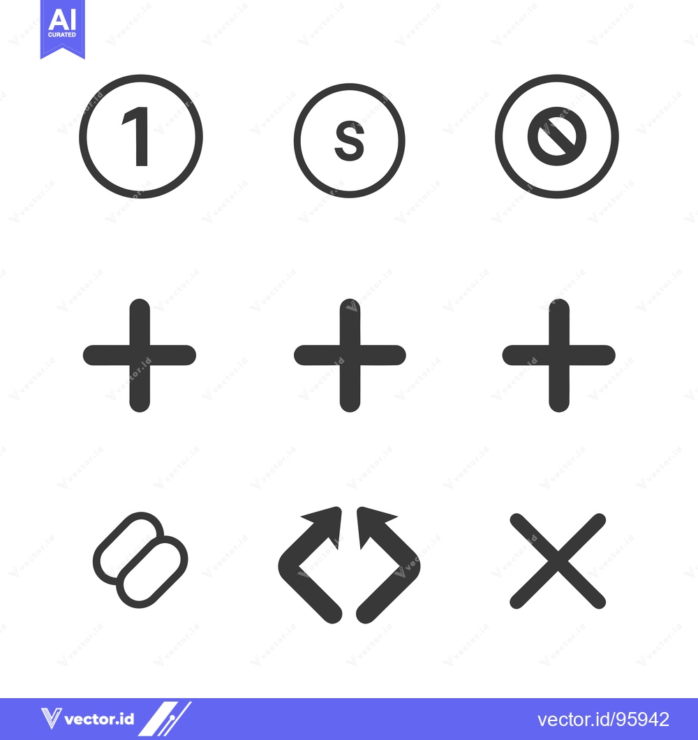 Premium Vector dari Set of Nine Simple Black and White Icons